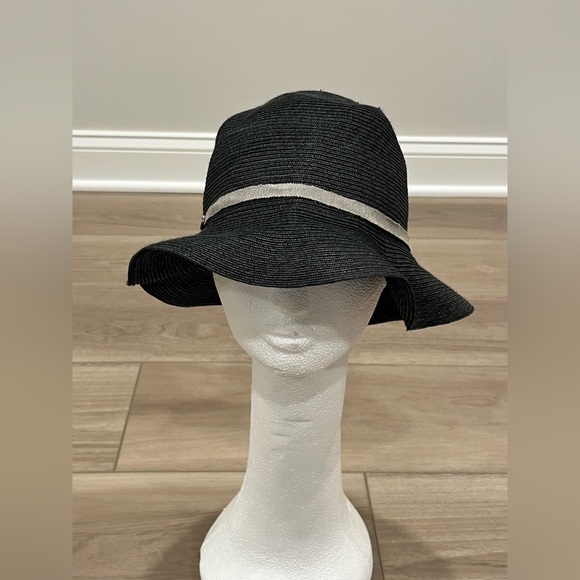 Borsalino Ladies Floppy Sun Fashion Hat Woman's Black PAGLIA 100% Maid in Italy - Picture 1 of 7